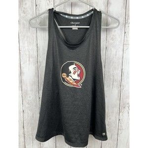 Champion Florida State Black Graphic Racerback Tank Top Women's Size Large